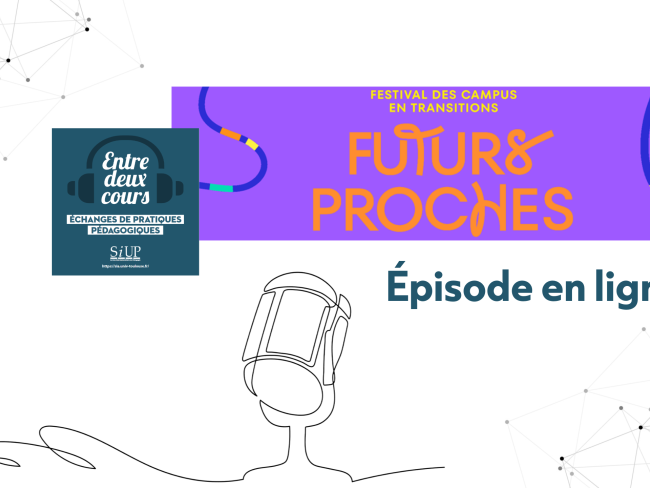 Bannière annonçant la mise en ligne d'un épisode du podcast